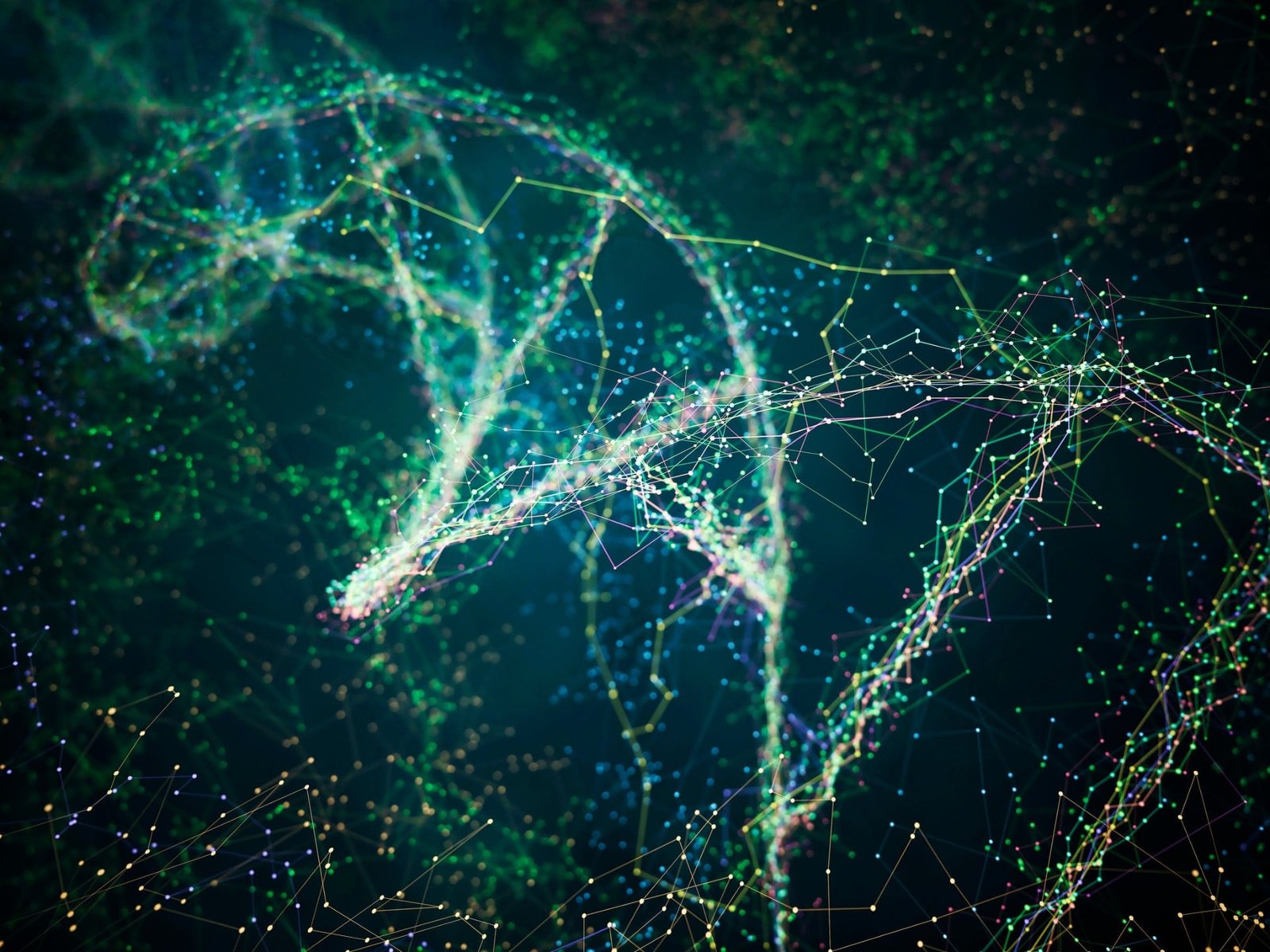 Nodes forming a DNA shape