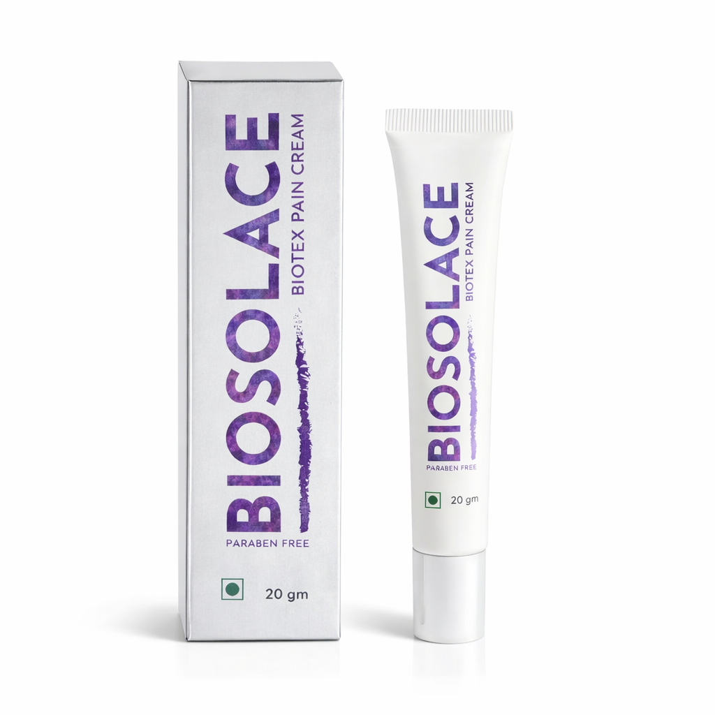 Biotex Biosolace Cream 20g tube - Ayurvedic external comfort formula with Menthol and Camphor