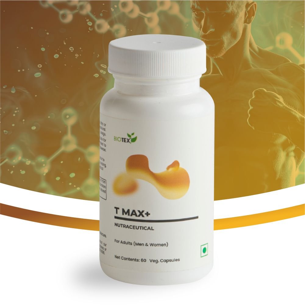 Biotex T MAX+ Capsules bottle - Herbal vitality and stamina support supplement with essential minerals